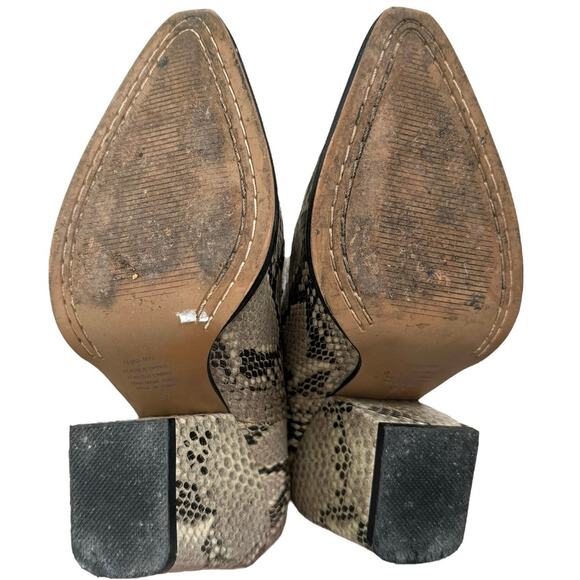 Alias Mae Western Snakeskin Ankle Cowboy Boots Rodeo Cowgirl Mobwife Block Heel - Picture 13 of 14
